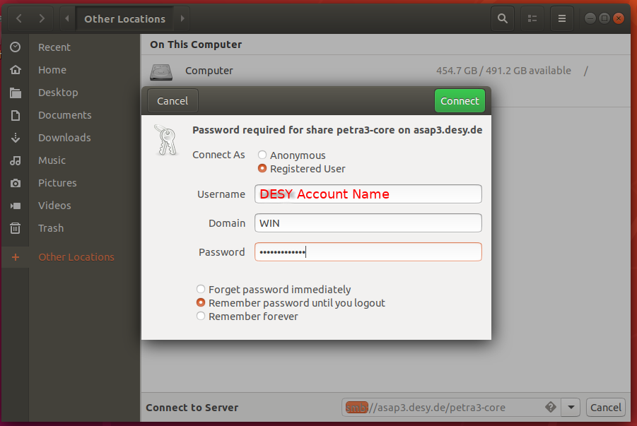 Nautilus - Password Prompt
